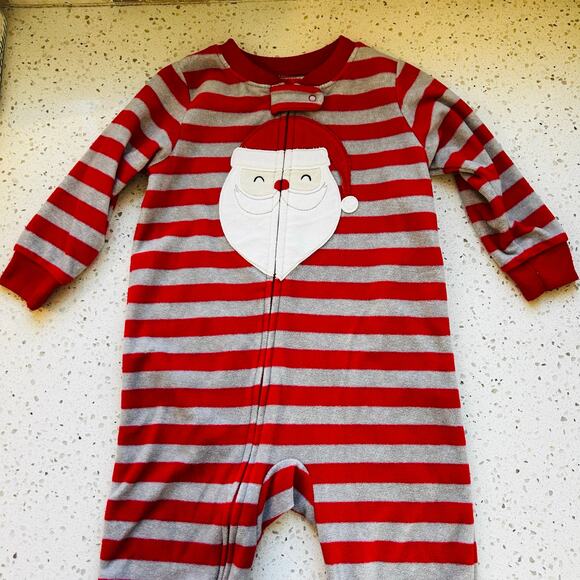 3/$12 18 Month Santa Fleece Footed Pajamas - Picture 6 of 6